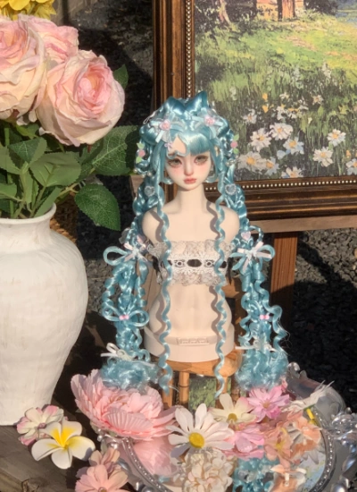 You Ni BJD Blue Wig Long Style Hair for 1/3 1/4 1/6 Ball-jointed Doll