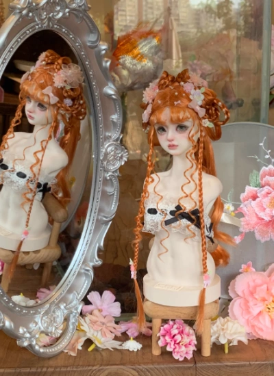 You Ni BJD Orange Wig Long Style Hair for 1/3 1/4 1/6 Ball-jointed Doll