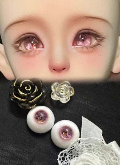 ドール用アイ 樹脂 レジン【Pink star】ピンク 12mm/14mm/16mm BJD