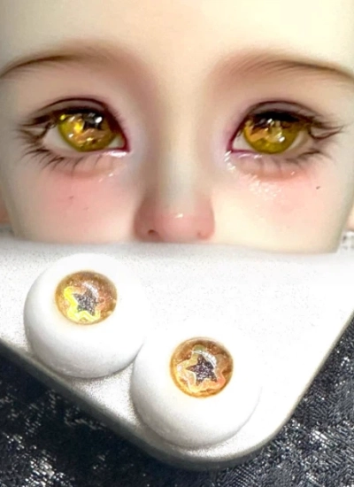 BJD Resin Eyes Yellow Star 12mm 14mm 16mm Eyeballs for Ball-jointed Doll