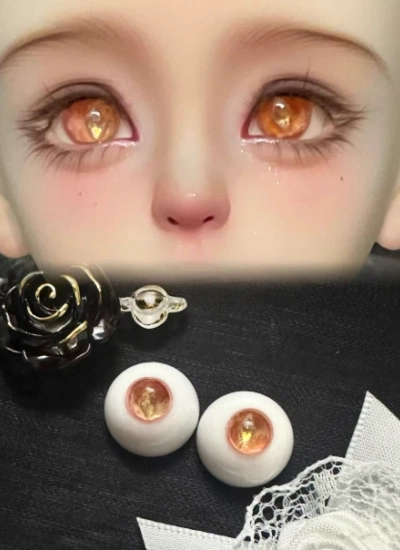 ドール用アイ 樹脂 レジン【Orange star 002】オレンジ 12mm/14mm/16mm BJD
