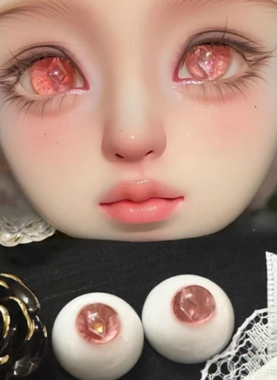 ドール用アイ 樹脂 レジン【Pink star 001】ピンク 12mm/14mm/16mm BJD