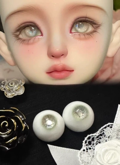 ドール用アイ 樹脂 レジン【雲里雾里】ホワイトグレー 12mm/14mm/16mm BJD