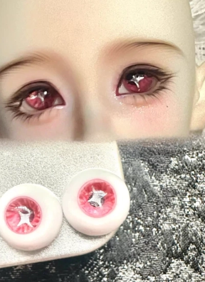 BJD Resin Eyes Pink Star 12mm 14mm 16mm Eyeballs for Ball-jointed Doll