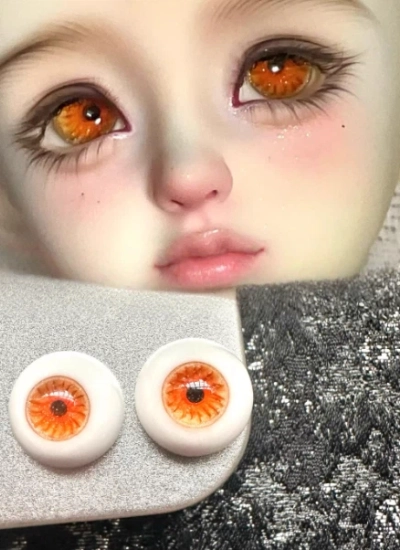 BJD Resin Eyes Orange Sparkling Water 12mm 14mm 16mm Eyeballs for Ball-jointed Doll