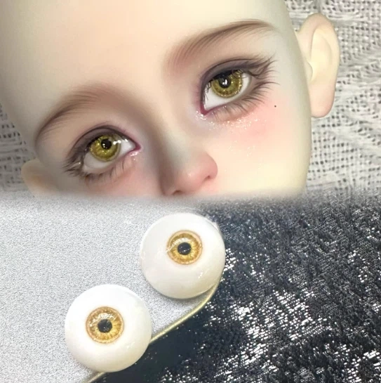 BJD Resin Eyes Yellow Peach 12mm 14mm 16mm Eyeballs for Ball-jointed Doll