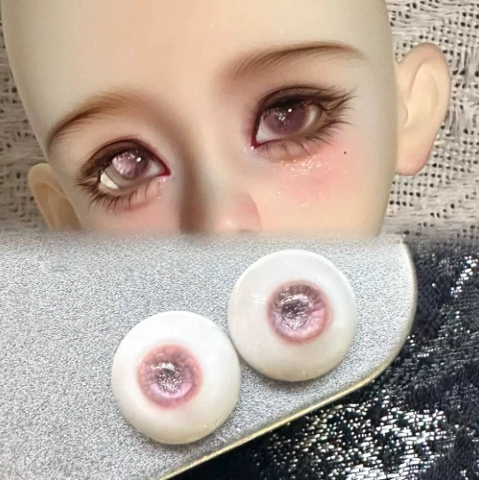 BJD Resin Eyes Pink Glitter 12mm 14mm 16mm Eyeballs for Ball-jointed Doll