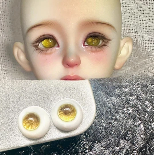 BJD Resin Eyes Yellow 12mm 14mm 16mm Eyeballs for Ball-jointed Doll