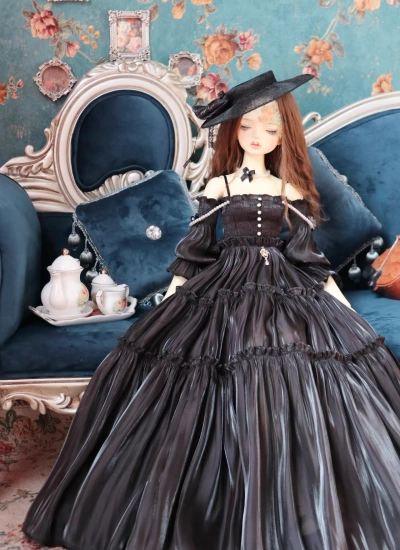 BJD Clothes Vintage Palace Backless Sexy Dress for 1/4 1/3 Size Ball Jointed Doll