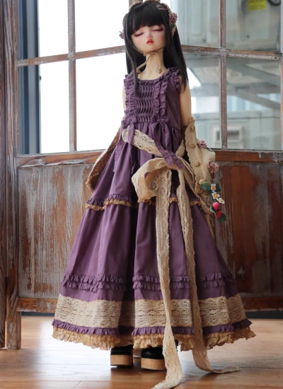 BJD Clothes Vintage Forest-style Strap Dress for 1/3 Size Ball Jointed Doll