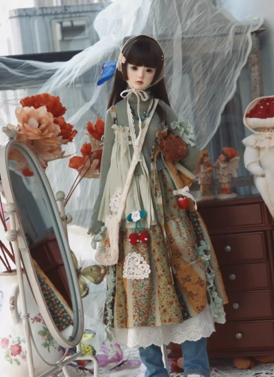 BJD Clothes Vintage Forest-style Dress for 1/4 1/3 Size Ball Jointed Doll
