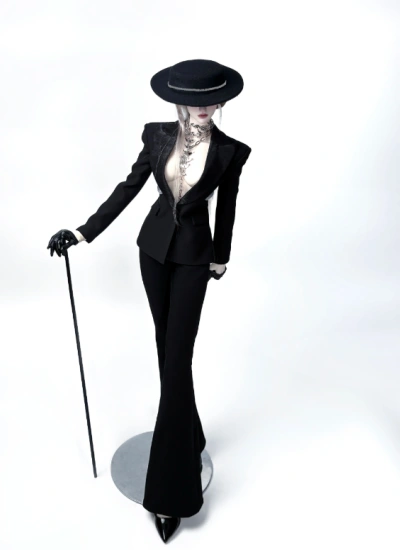 YEEVENTIDUE BJD Clothes Black Suit Set for DZ70/DZ71/IMPL68 Size Ball Jointed Doll