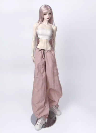 YEEVENTIDUE BJD Clothes Pink Hiking Pants and Tube Top for DZ71/IMPL68 Size Ball Jointed Doll