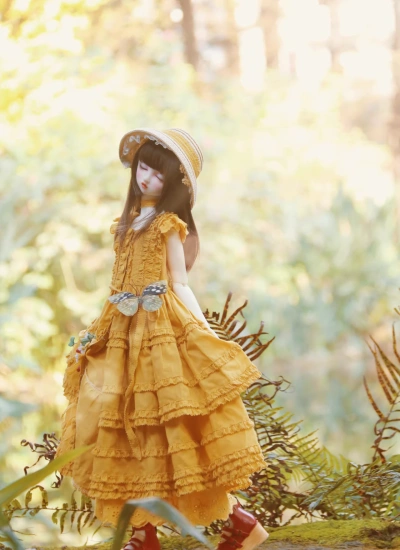 BJD Clothes Yellow Forest-style Dress for 1/3 Size Ball Jointed Doll