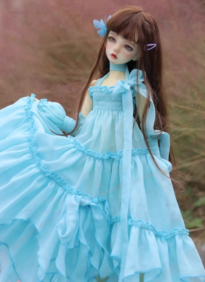BJD Clothes Blue Forest-style Dress for 1/4 1/3 Size Ball Jointed Doll
