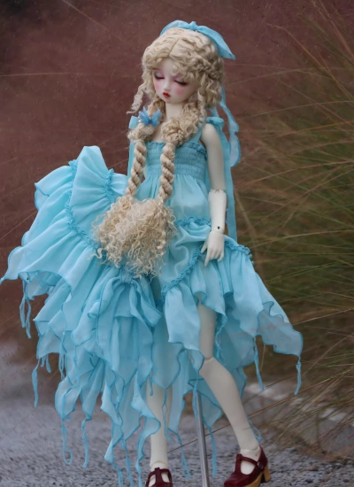BJD Clothes Blue Forest-style Dress for 1/4 1/3 Size Ball Jointed Doll