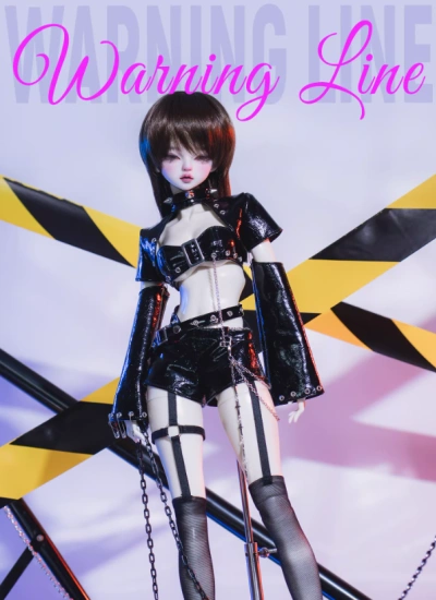 BJD Clothes Warning Line Punk Techwear Set for Large 1/4 Size Ball-jointed Doll