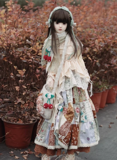 BJD Clothes Vintage Forest-style Dress for 1/4 1/3 Size Ball Jointed Doll