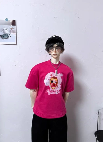 BJD Clothes Trendy Loose-fit Joker Print T-shirts for 1/4 1/3 68cm 70cm 72cm 75cm 77cm Ball-jointed Doll