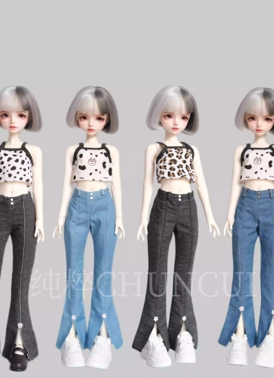 BJD Clothes Flared Denim Pants for OB24 1/6 1/4 1/3 Ball-jointed Doll