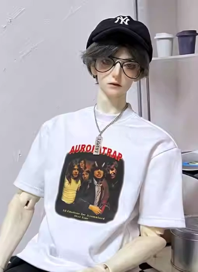 BJD Clothes Vintage Loose-fit Cotton Short-sleeve T-shirts for 1/4 1/3 68cm 70cm 72cm 75cm 77cm Ball-jointed Doll