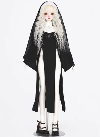 QLGS BJD Clothes Nun's Holy Vow Dress for Large MSD Size Ball-jointed Doll