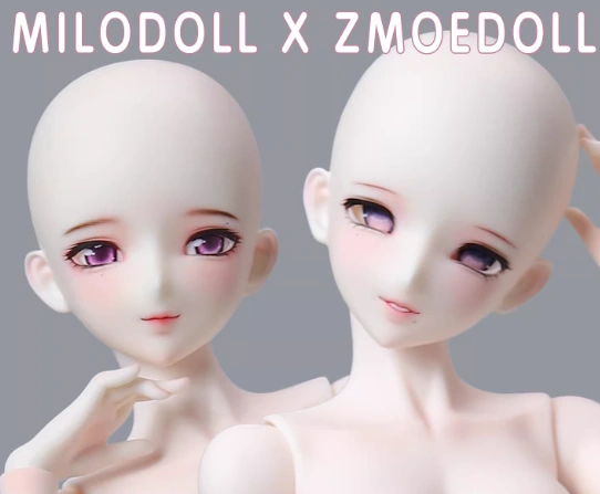 BJD MILO x Zmoedoll Lian & Mei Head (with Face-up) for MSD Ball-jointed doll