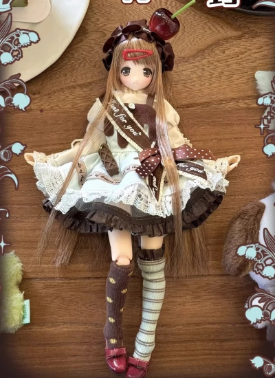 Da Fu BJD Clothes [Mint Chocolate] Dress Set for Azone 1/6/OB22/OB24 Size Ball-jointed Doll