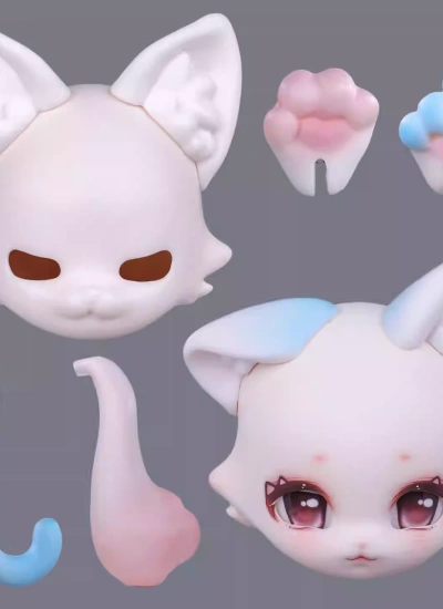 BJD Becky & Lydia Head Hands Tail Ball-jointed Doll