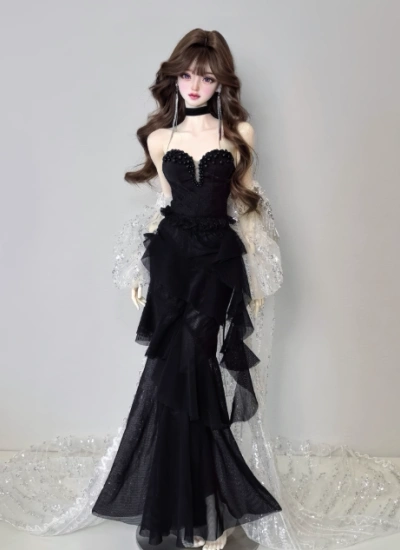 Moonwhite BJD Clothes Black Mesh Pantss for 1/3 Ball-jointed Doll