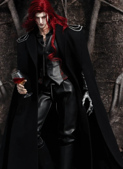 BJD Clothes Black Wool Cloak Set for 73CM/ID75/AM77/YC77/HID Ball-jointed Doll