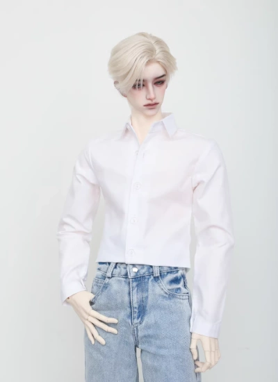 BJD Clothes 3-Color Turn-Down Collar Layering Shirt for 1/4 1/3 Popo68 Loongsoul73 ID75 Size Ball-jointed Doll