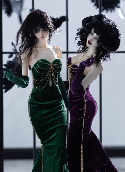 Xiao Meng Si Chu BJD Clothes [The Whisper of Pelé] Velvet Mermaid Skirt Set for Large MSD/62cm/68cm Ball-jointed doll