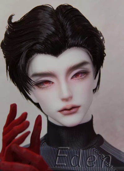 BJD Male Black Style Wig High Temperature Soft Short Hair for SD Size Ball-jointed Doll