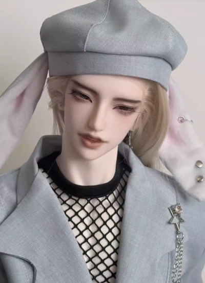 Yun Jian BJD Black Blue Hat Rabbit Ears Hat for 75cm Size Ball-jointed Doll