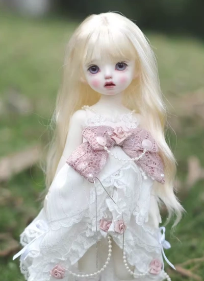 BJD Wig Light Golden Long Curly Hair for 1/4 Ball-jointed Doll