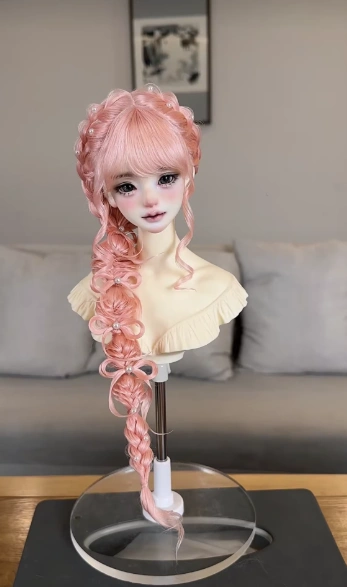 BJD Wig Pink Brown Ash blonde Prurple Golden White Long Hair for 1/6 1/4 1/3 Ball-jointed Doll
