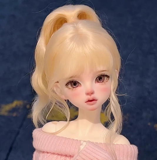 BJD Wig Golden Pink Long Gray Hair for 1/6 1/4 1/3 Ball-jointed Doll