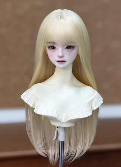 BJD Wig Golden Long Hair for 1/4 1/3 Ball-jointed Doll