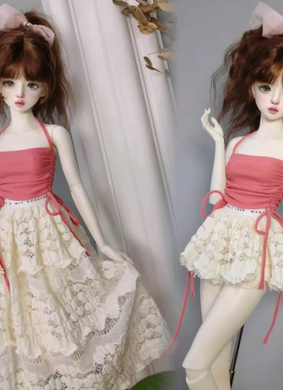 BJD Clothes Camisole Drawstring Sweet Skirt Set for 1/4 Size Ball Jointed Doll