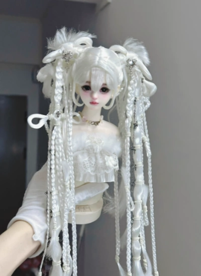 You Ni BJD White Wig Long Style Hair for 1/3 1/4 1/6 Ball-jointed Doll