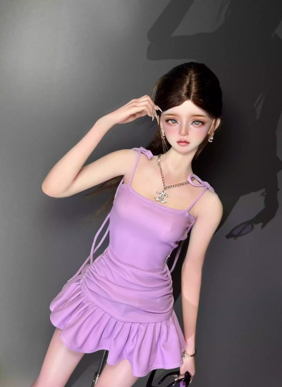 BJD Clothes Irregular Ruffle Camisole Dress for 1/4 1/3 Size Ball Jointed Doll