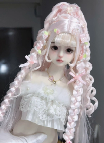 You Ni BJD Pink Wig Long Style Hair for 1/3 1/4 1/6 Ball-jointed Doll