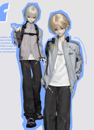 7Herz BJD Clothes [Light Oxygen] Jacket Pants Bag Set for 1/4 Size Ball Jointed Doll