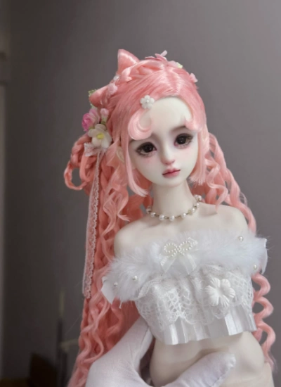 You Ni BJD Pink Wig Long Style Hair for 1/3 1/4 1/6 Ball-jointed Doll