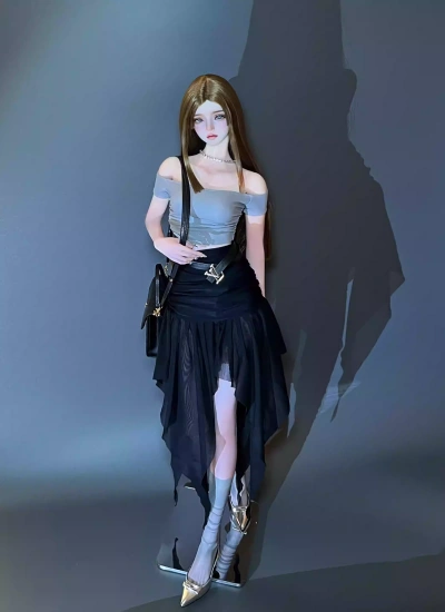 BJD Clothes Off-shoulder Top Skirt Set for 1/4 1/3 Size Ball Jointed Doll