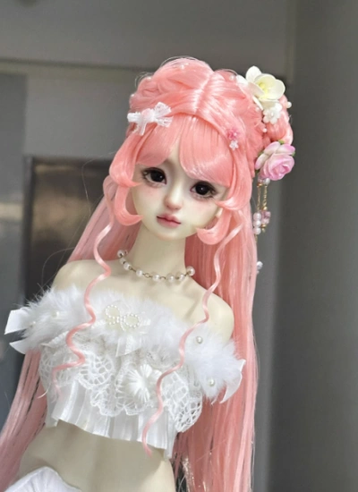 You Ni BJD Pink Wig Long Style Hair for 1/3 1/4 1/6 Ball-jointed Doll