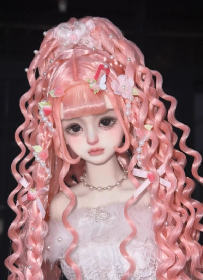 You Ni BJD Pink Wig Long Style Hair for 1/3 1/4 1/6 Ball-jointed Doll