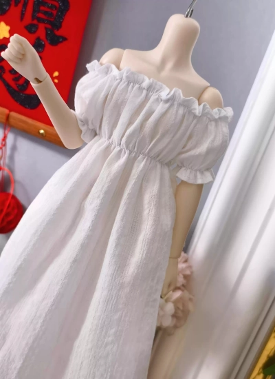 BJD Clothes Off-shoulder Dress for 1/4 1/3 Size Ball Jointed Doll