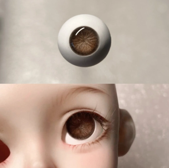 ドール用アイ レジンアイ リアル風 石膏+樹脂アイ ブラウン 10mm/12mm/14mm/16mm/18mmサイズ人形用 BJD